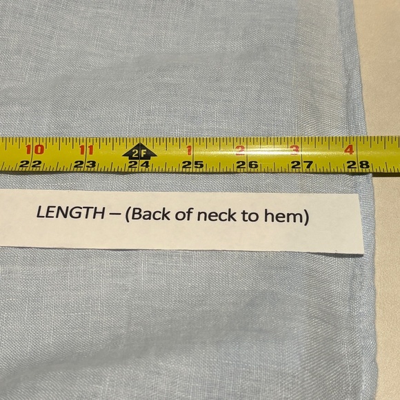 Puro Lino Mens Long Sleeve Button Down Shirt 100% Linen Sz L Blue Beachy Classic - Picture 7 of 8